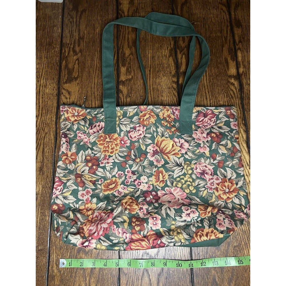 Vintage Flower Tote Bag, Hand Made, 16”x12”